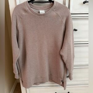 Varley Mauve Crewneck Sweatshirt with Side Zips